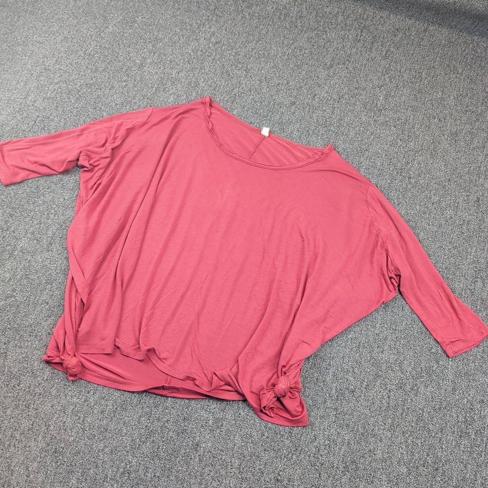 Wishlist Boho Oversized Dolman Side Tie Top S/M Rose Pink Relaxed Fit Rayon
